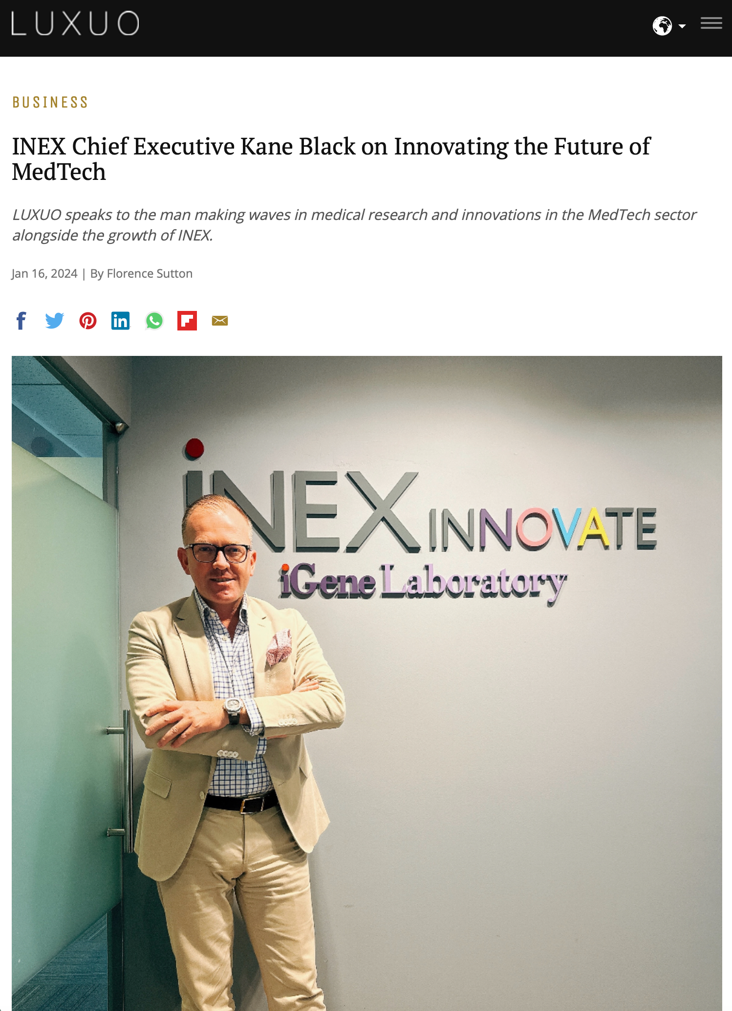 LUXUO Interviews Kane Black on the Future of MedTech